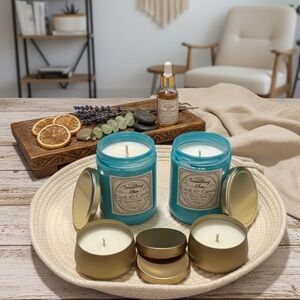 ✨ Luxury Candle Set – Apple & Lemon Fragrance | Home & Bathroom | Soy Wax ✨